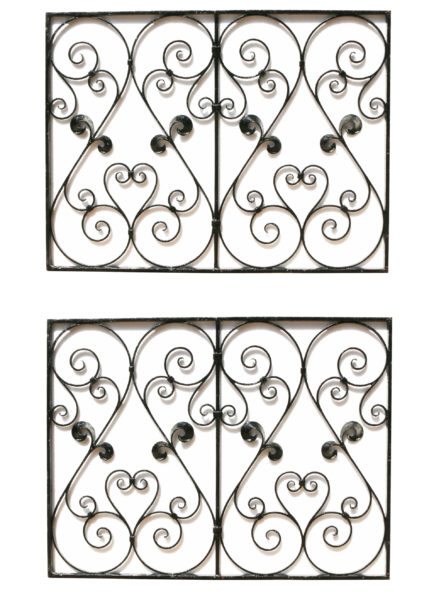 A Pair of Reclaimed Wrought Iron Panels or Railings