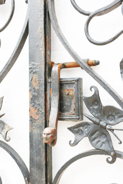 Pair of Reclaimed Wrought Iron Gates in Frame