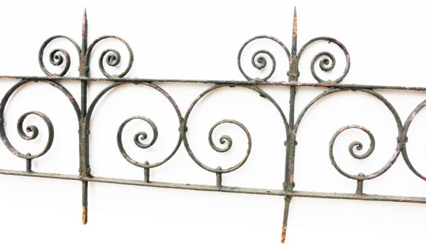 A Wrought Iron Side Gate, Post and Railing