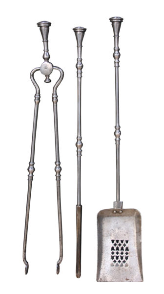 A Set of Early 19th Century Polished Steel Fire Tools