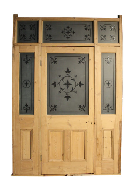 An Antique Etched Glass Doorway and Frame