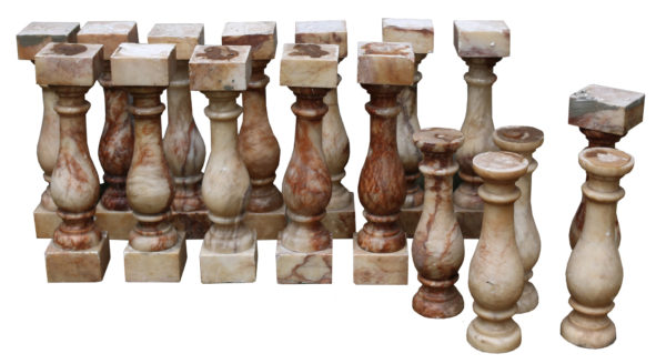 A Set of Twelve Antique English Alabaster Balusters