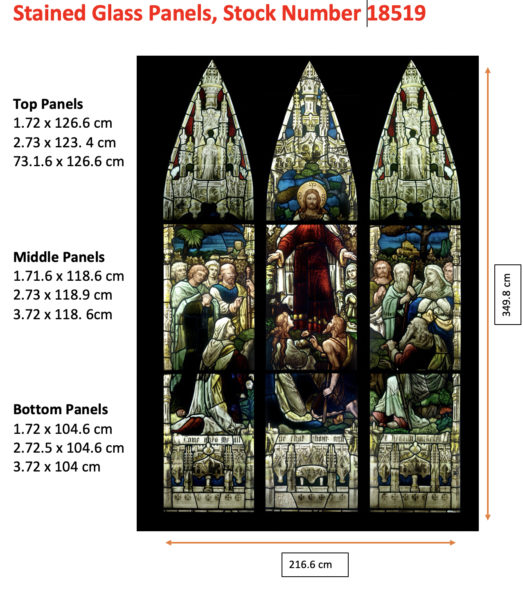 Antique Stained Glass Windows Depicting Christ Healing The Sick