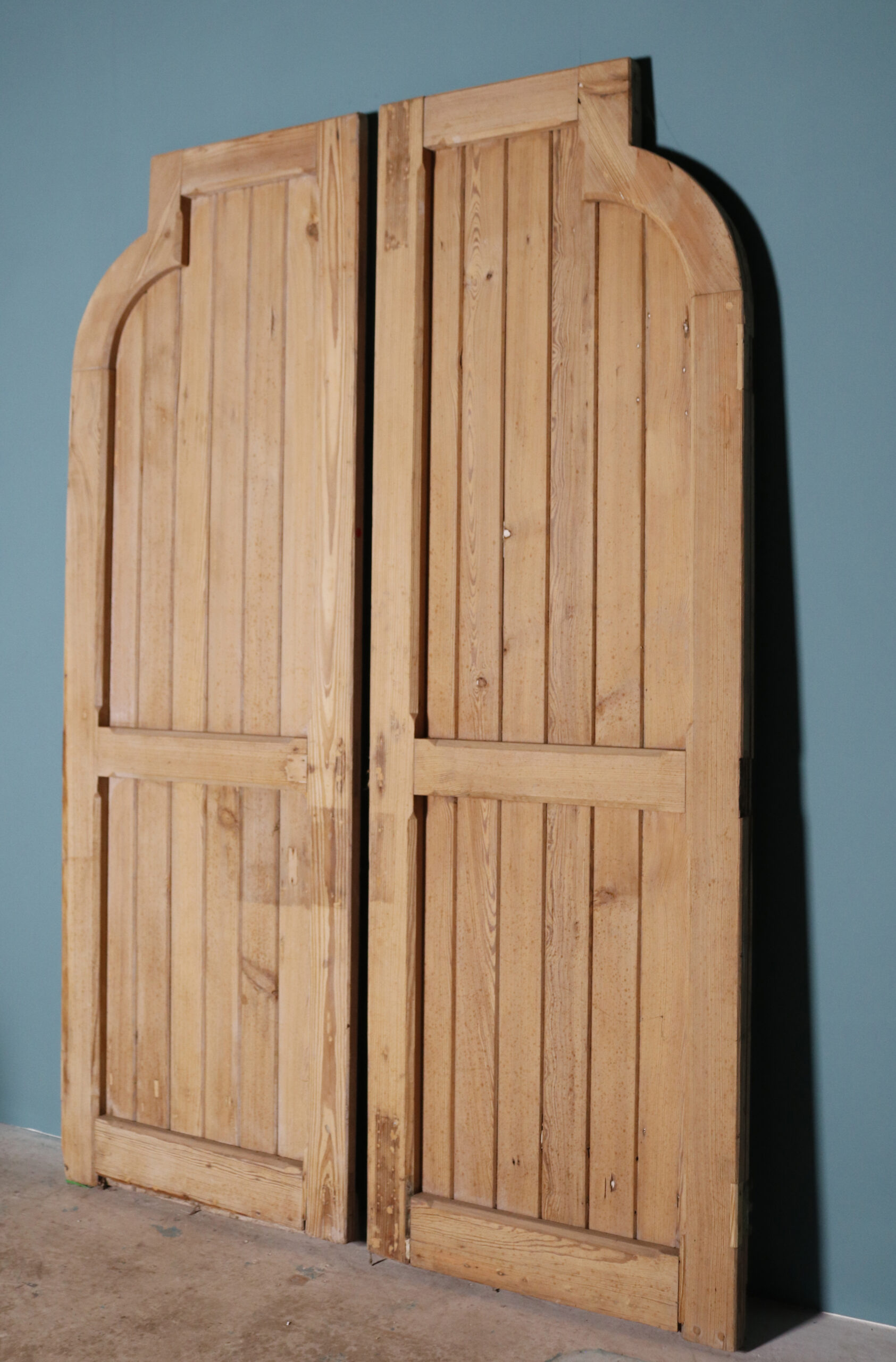 A Pair of Reclaimed Arched Pine Church Doors