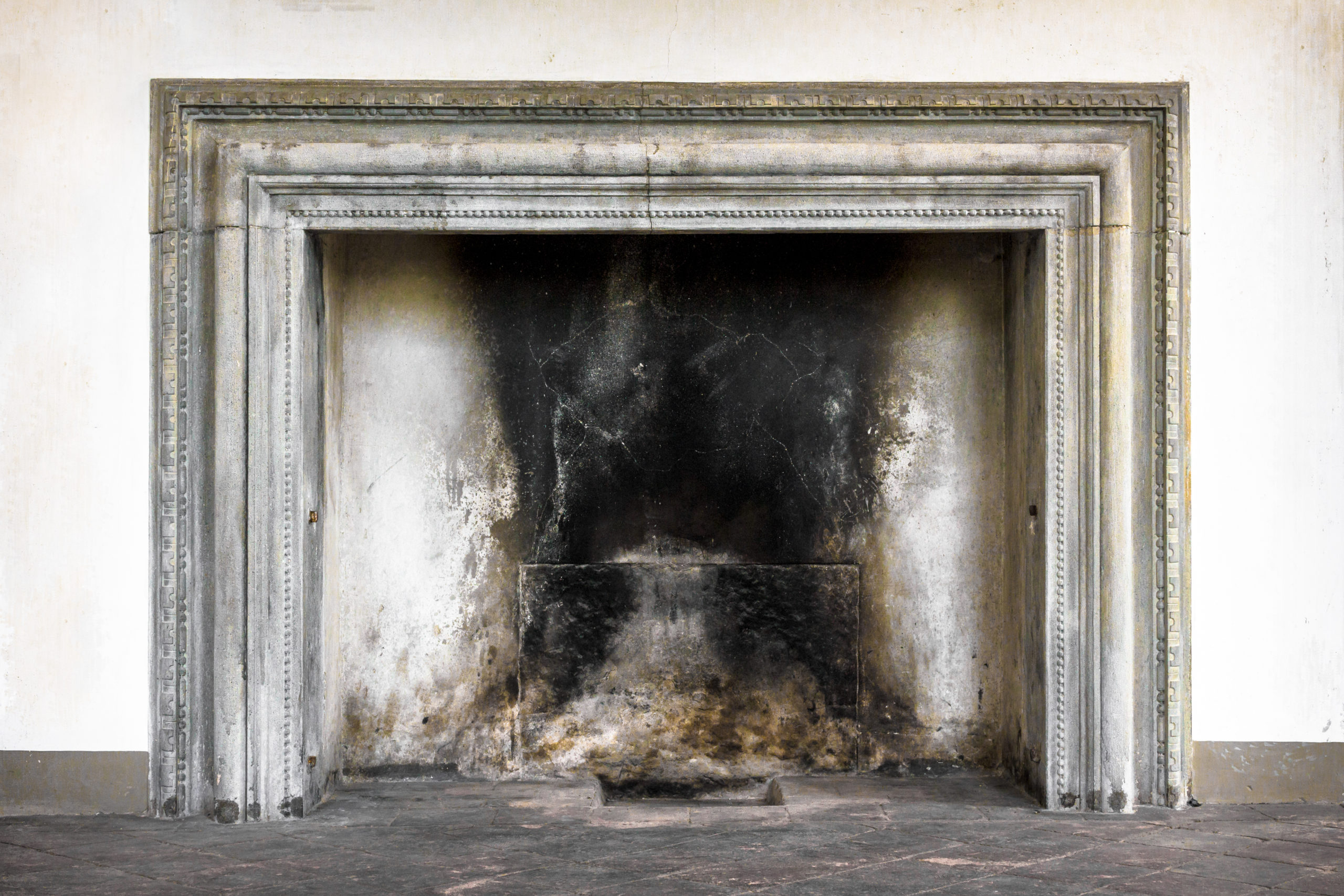 Antique English Limestone Fireplace
