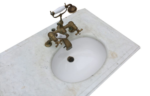 Antique Carrara Marble Double Sink