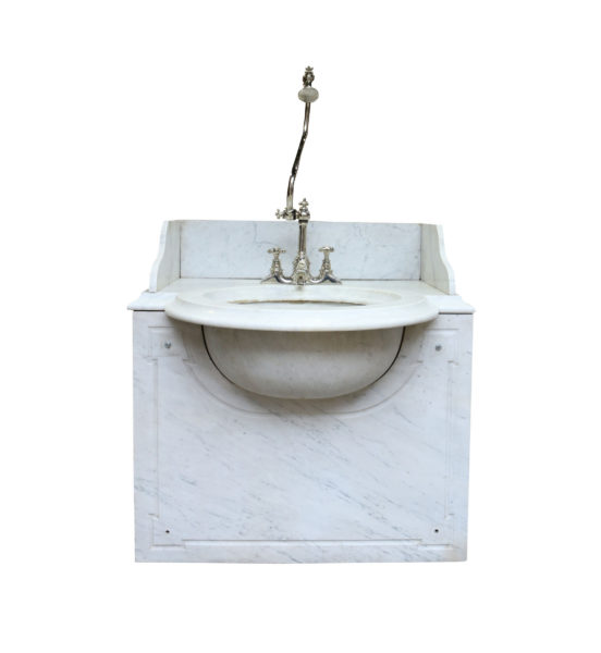 An Antique George Jennings Carrara Marble Wash Basin or Sink