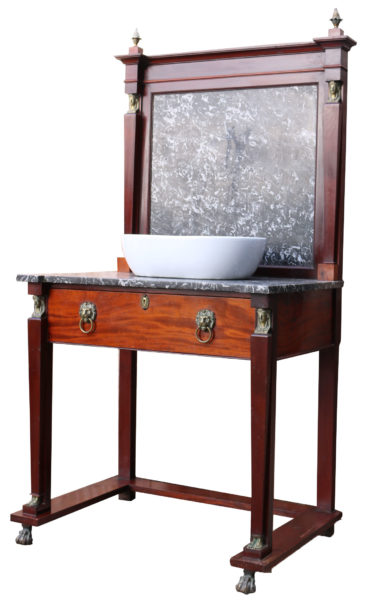 An Antique English Wash Stand with Basin