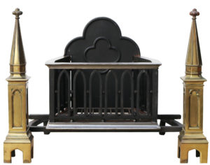 An Antique Gothic Style Fire Grate