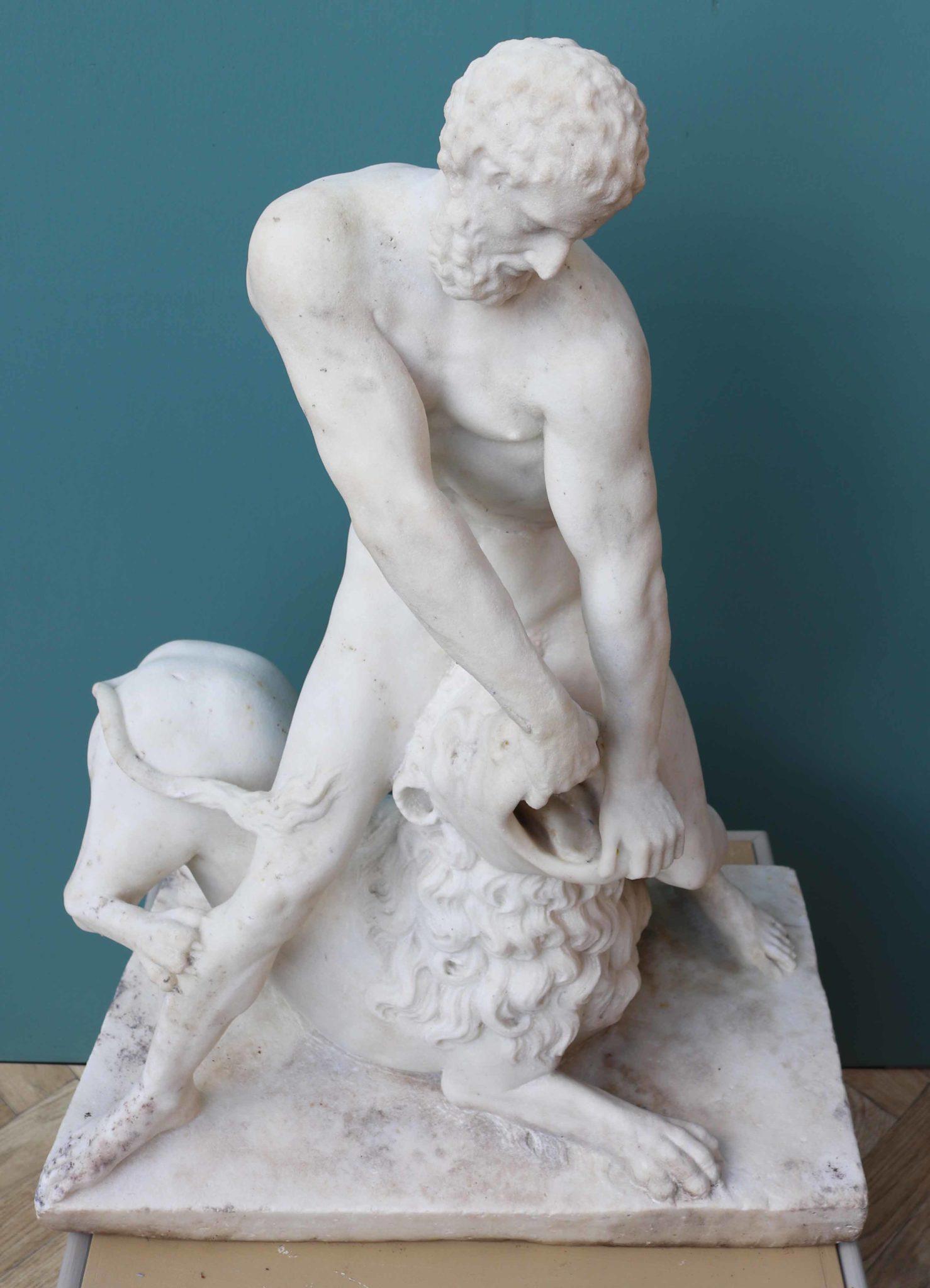 An Antique Classical Marble Statue of Hercules and The Nemean Lion UK
