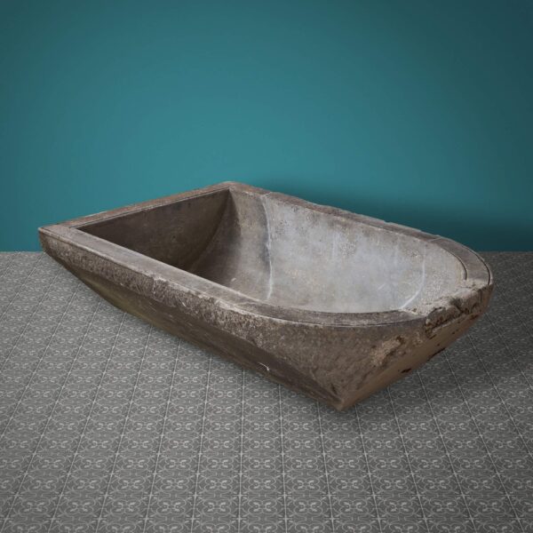 0_24221-1 Antique Rounded Bardiglio Capella Marble Trough