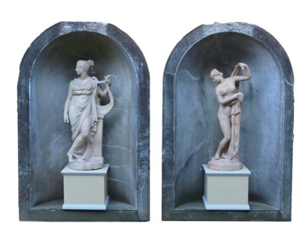 A Magnificent Pair of Antique Marble Statue Niches