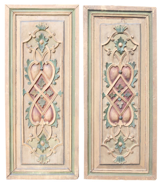 Pair of 19th Century Carved Wooden Panels