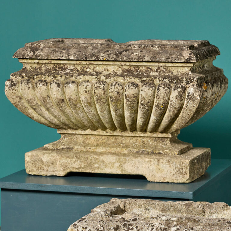 Two Georgian Carved Limestone Trough Planters - UK Architectural Heritage