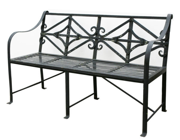 A Regency Style English Wrought Iron Bench