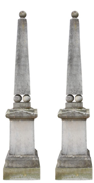 Pair of Stone Garden Obelisks