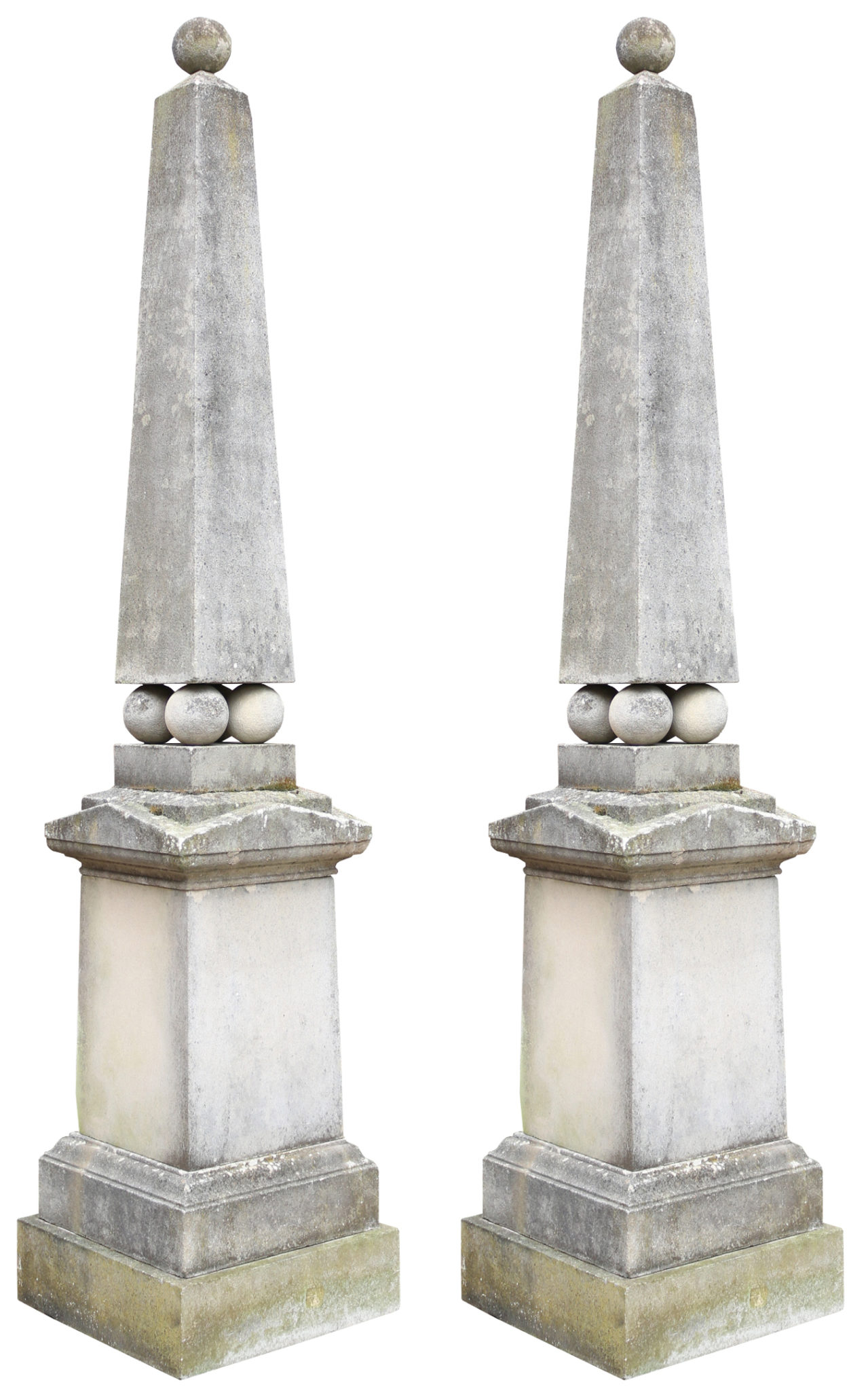 Pair of Stone Garden Obelisks - UK Heritage