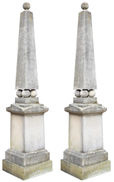 Pair of Stone Garden Obelisks