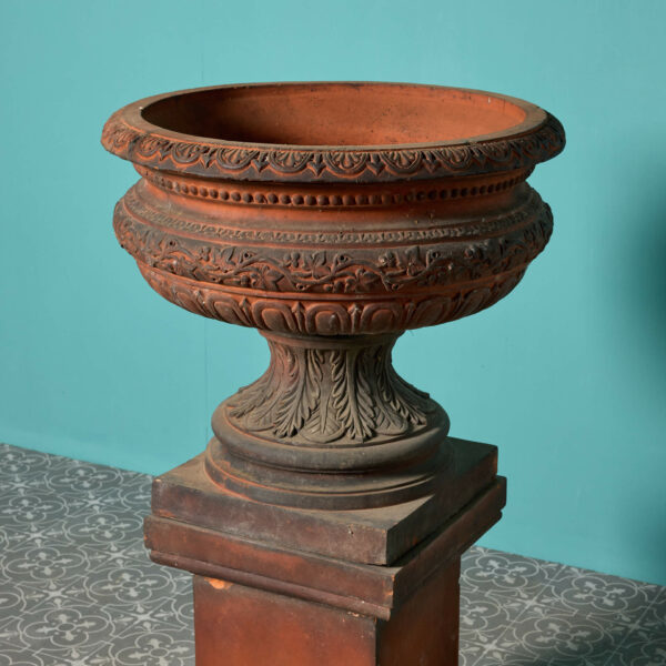 Antique Terracotta Garden Urn Centrepiece