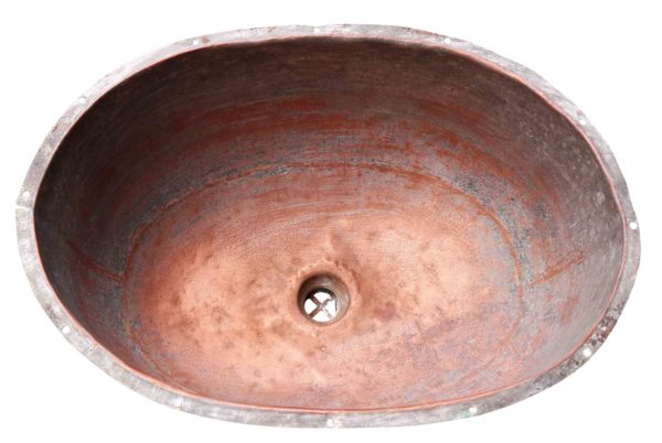 An Antique English Under-mounted Copper Sink or Basin