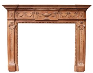 A Georgian Style Carved Pine Fire Surround