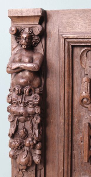 A Georgian Carved Oak Door Panel