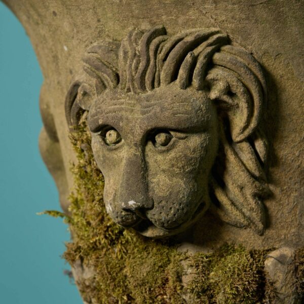 Antique English Carved Yorkstone Urn
