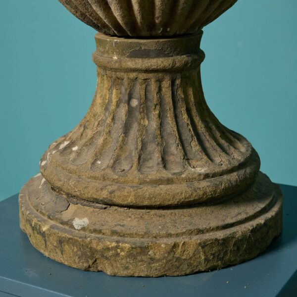 Antique English Carved Yorkstone Urn