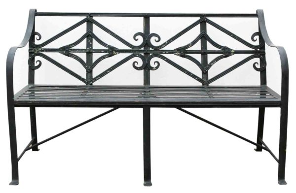 A Regency Style English Wrought Iron Bench