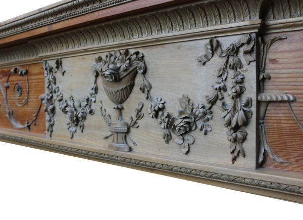 A George III Carved Pine Fire Surround In The Adam Style