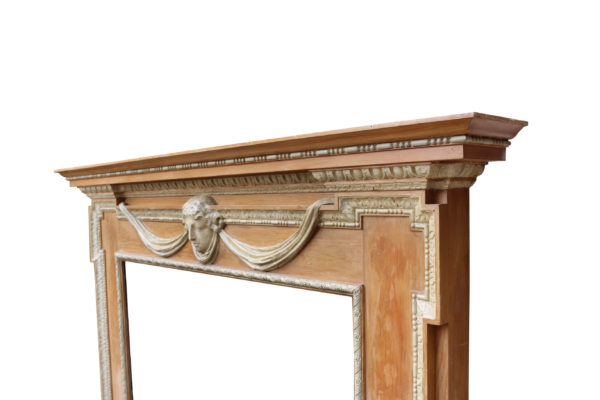 An Antique Adam Style Pine and Gesso Fire Surround