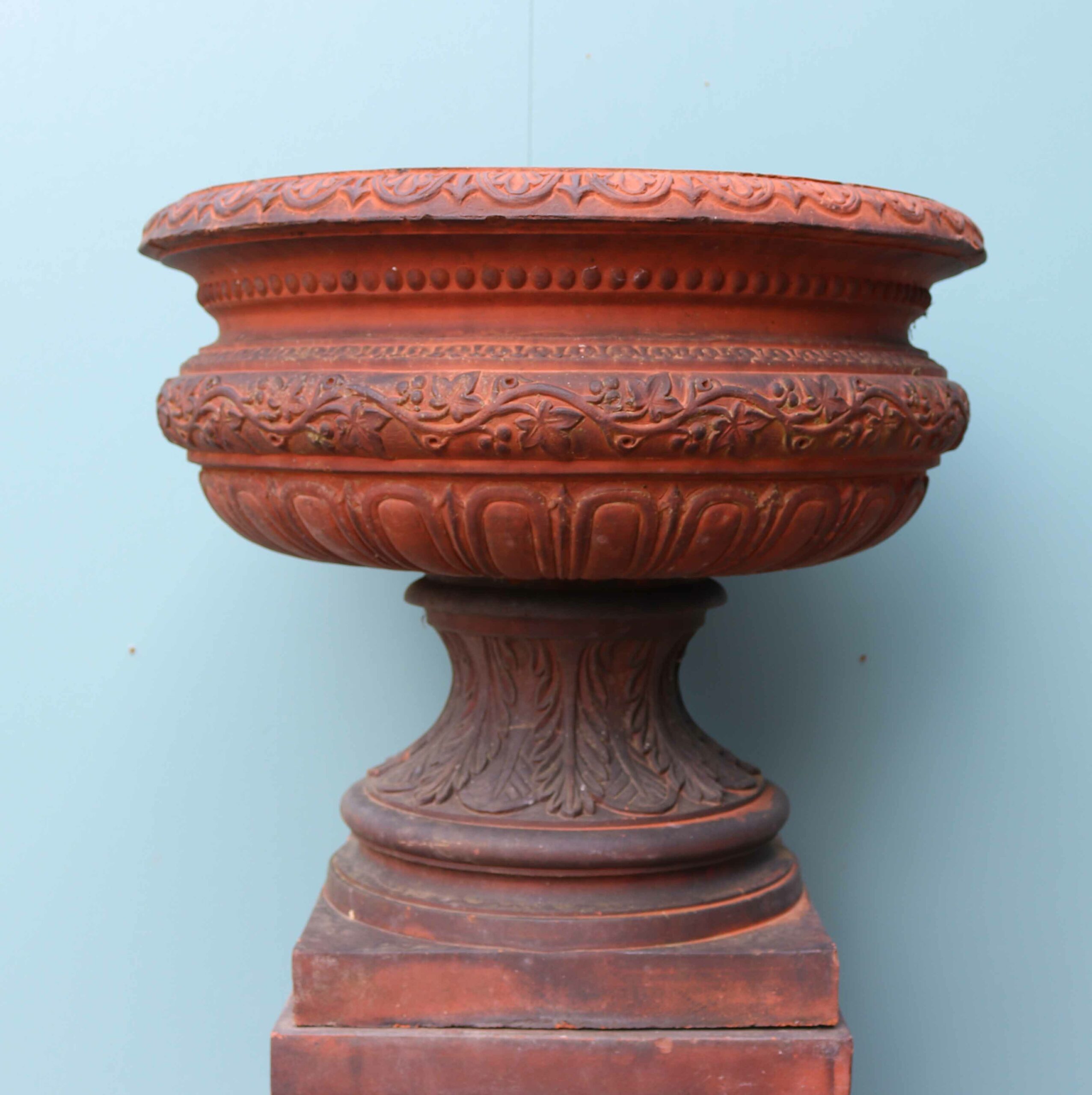 An Antique Terracotta Garden Urn Centerpiece UK Architectural Heritage