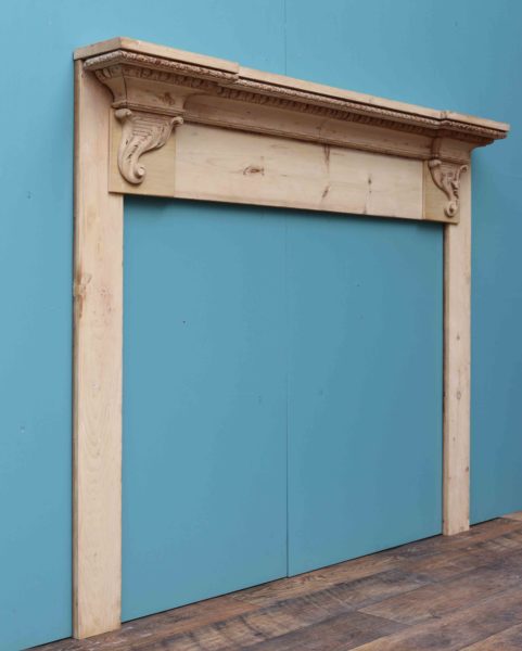 A Reclaimed Antique Carved Pine Fire Surround