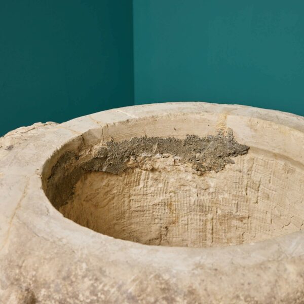 A Pair of 18th Century English Carved Limestone Urns