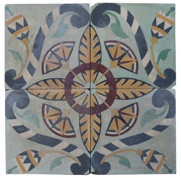 A Reclaimed Set of Four Patterned Tiles