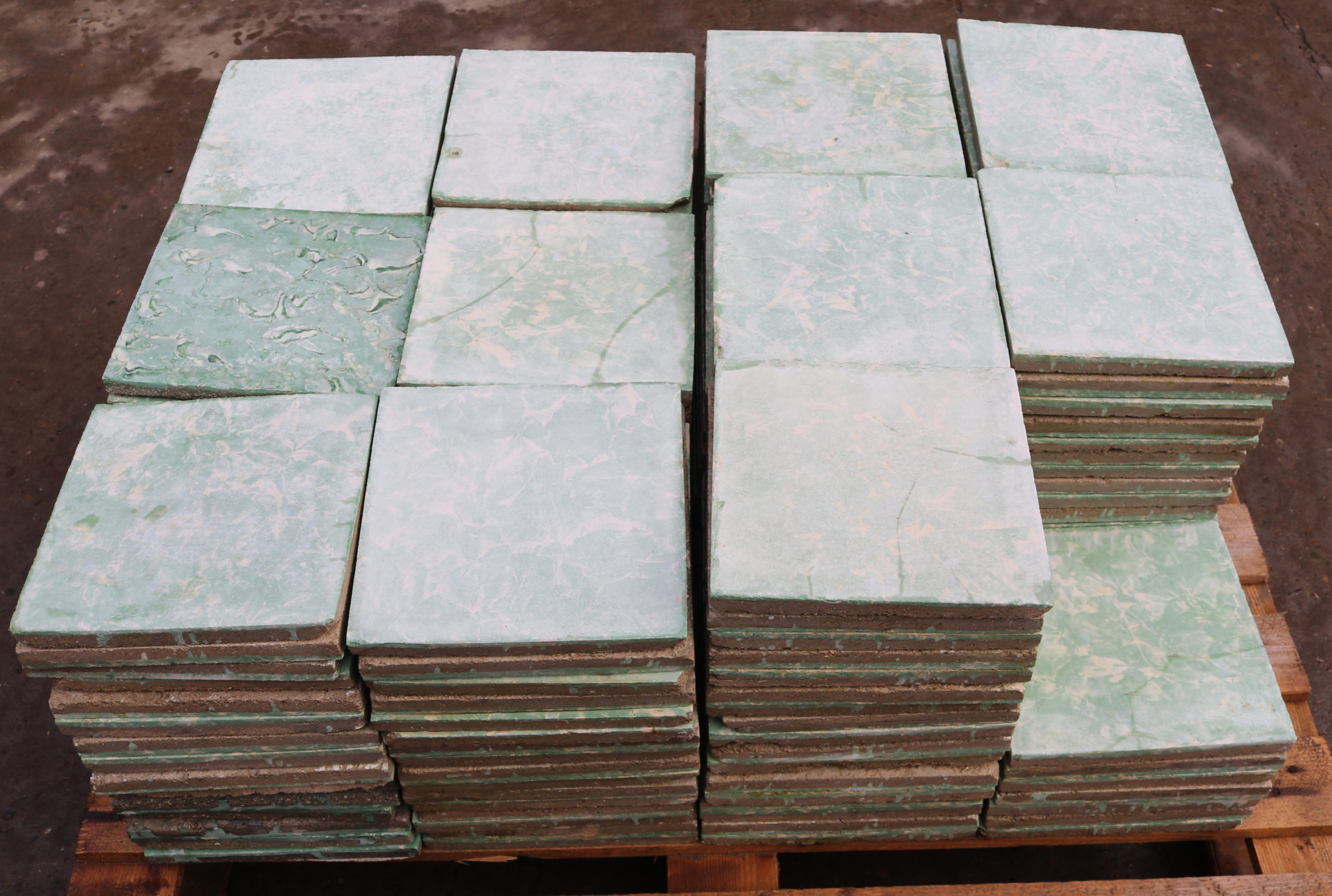 Reclaimed Green Marble Effect Cement Floor Tiles 11.4 m2 (122 sq ft