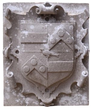 An Antique English Carved Stone Armorial Plaque