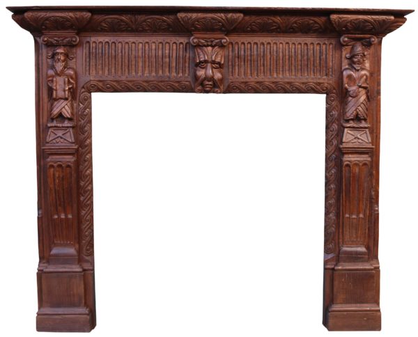 Reclaimed 19th Century Carved Oak Fire Surround