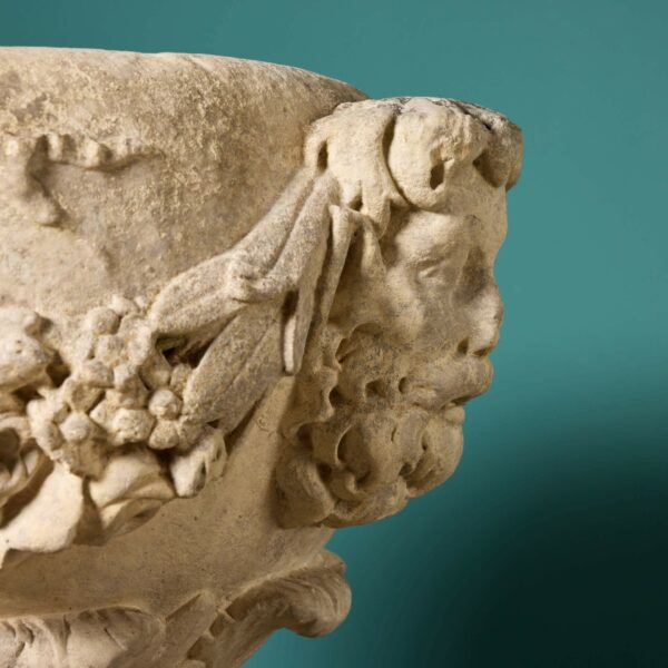 A Pair of 18th Century English Carved Limestone Urns