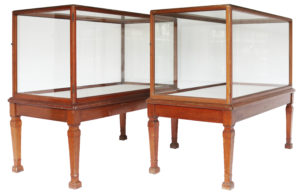 Pair of Antique Glazed Museum Display Cabinets
