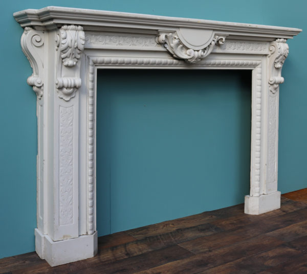 Antique Carved Oak Fireplace by GUERET FRERES