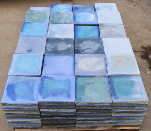Reclaimed Shades of Blue Cement Floor Tiles 13.2 m2 (142 sq ft)