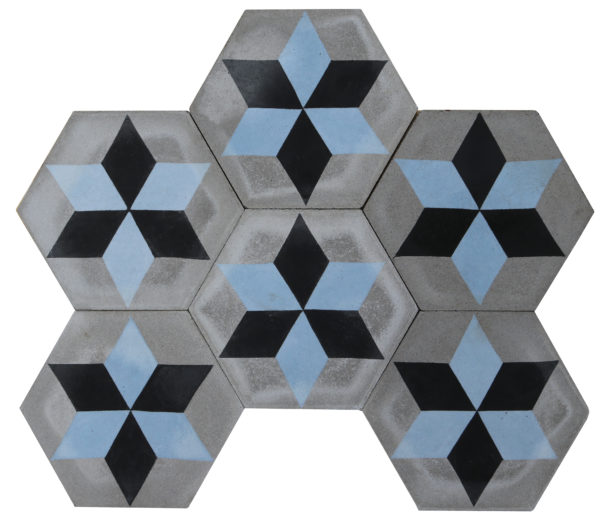 Reclaimed Hexagonal Encaustic Cement Floor or Wall Tiles 9.17 m2 (98 ft2)