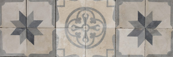 A Reclaimed Patterned Encaustic Tile Panel