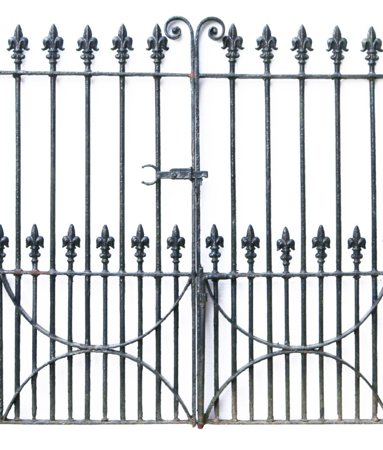 A Set of 10 ft Antique Wrought Iron Driveway Gates (Two Sets Available)