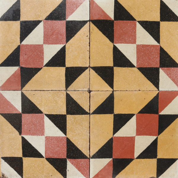 Reclaimed Patterned Encaustic Cement Floor or Wall Tiles 1.6 m2 (17.2 ft2)