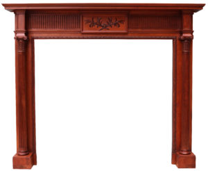 An Antique Carved Walnut Fireplace