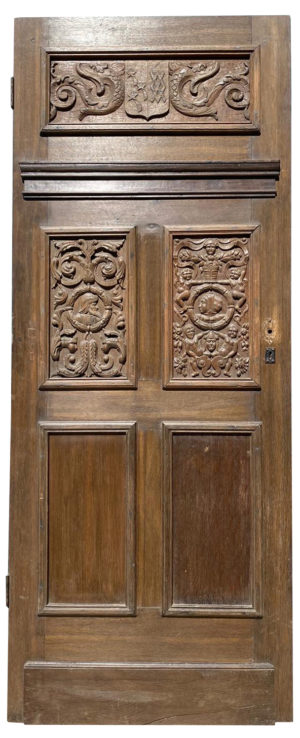 An Antique English Jacobean Style Oak Door