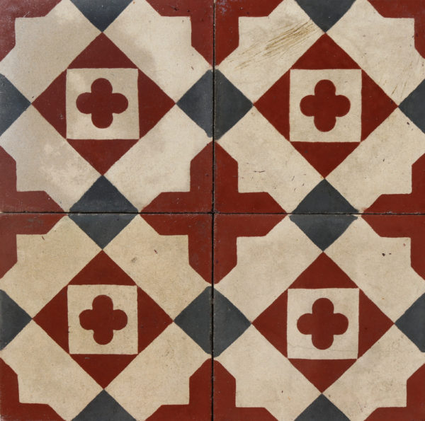 Reclaimed Patterned Encaustic Cement Floor or Wall Tiles 1.48 m2 (15.9 ft2)