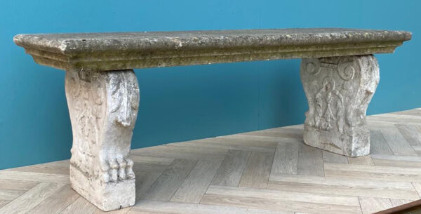 A Large Reclaimed Stone Garden Bench - UK Heritage